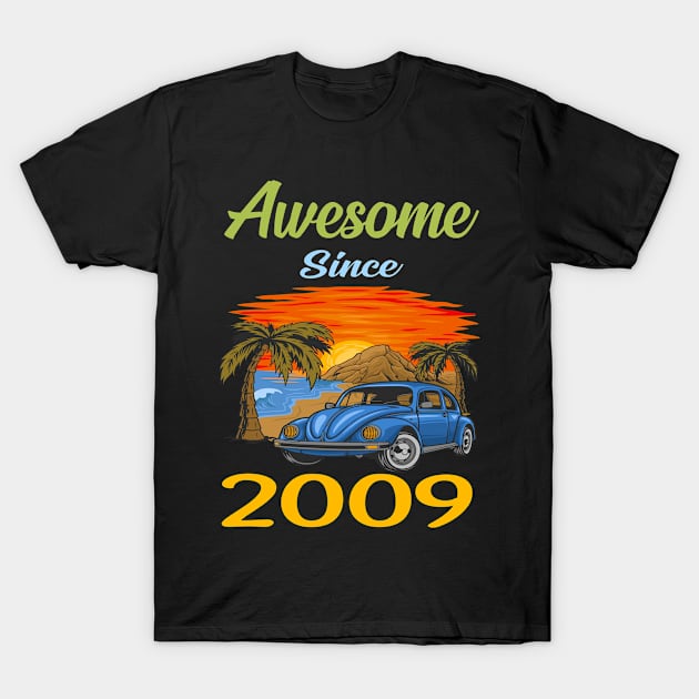 Blue Car 2009 T-Shirt by rosenbaumquinton52